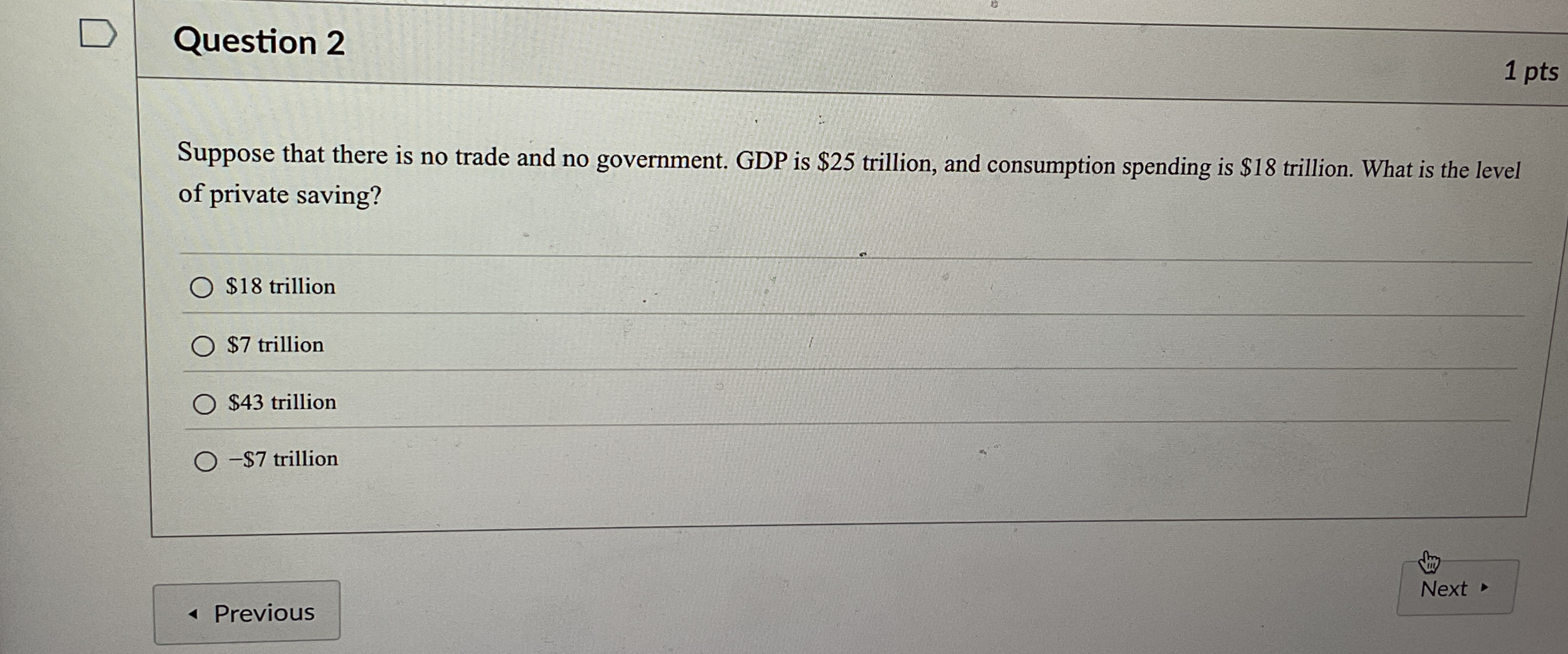 Solved Question 21 ﻿ptsSuppose that there is no trade and no | Chegg.com