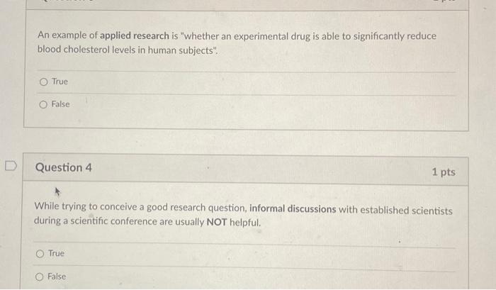 Solved An example of applied research is "whether an | Chegg.com