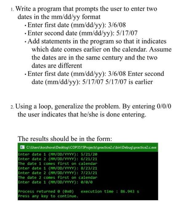 Solved 1. Write a program that prompts the user to enter two | Chegg.com