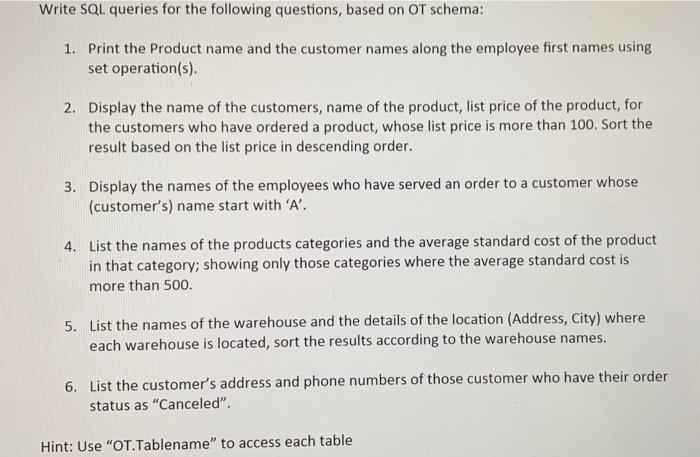 Solved Write SQL queries for the following questions, based | Chegg.com