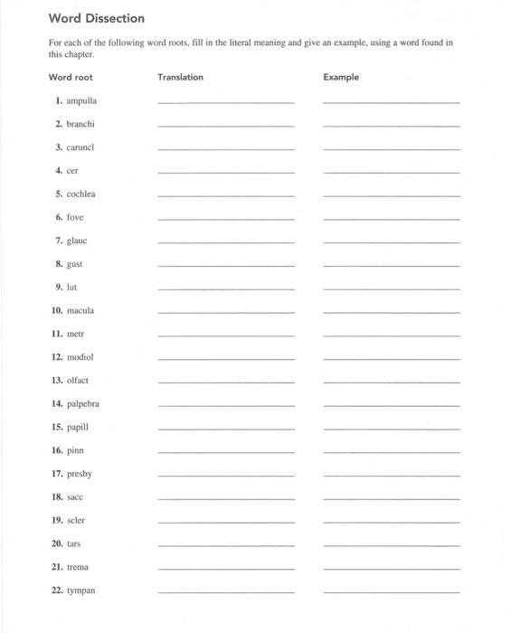 solved-word-dissection-for-each-of-the-following-word-roots-chegg