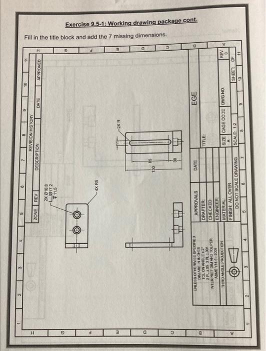 Exercise 9.5-1: Working drawing package Consider the | Chegg.com