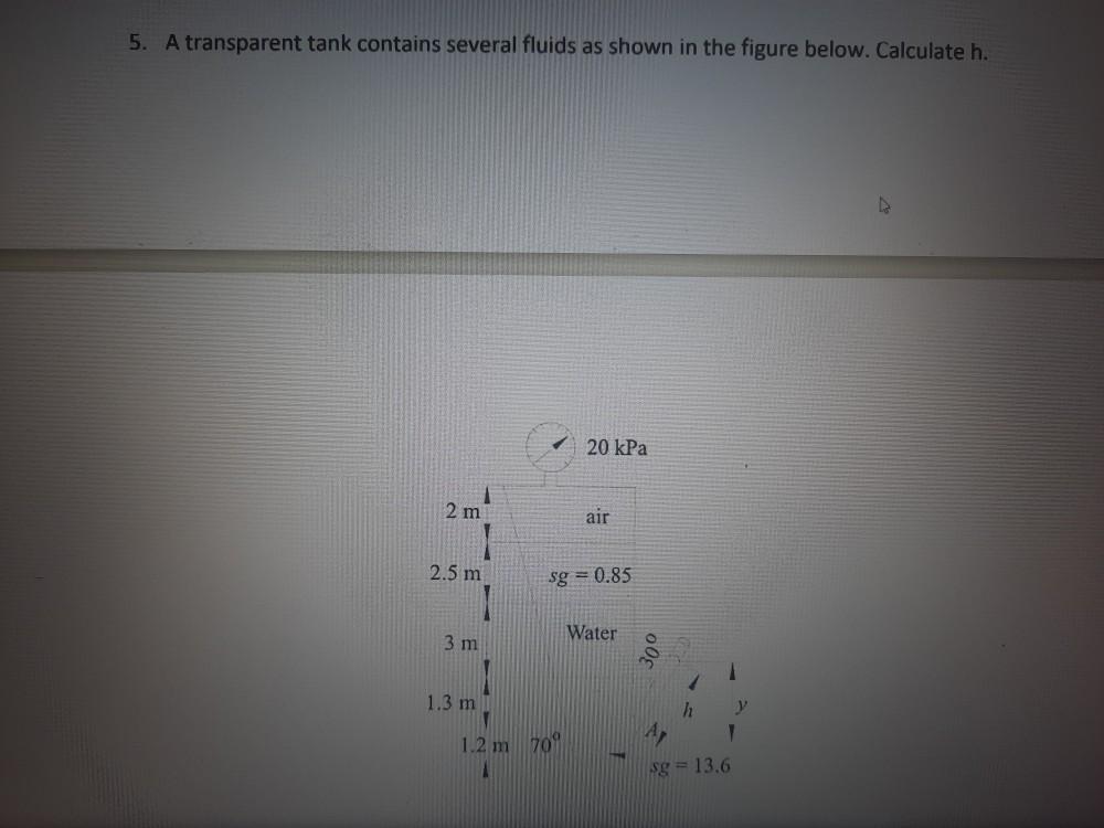 Solved 5. A transparent tank contains several fluids as | Chegg.com