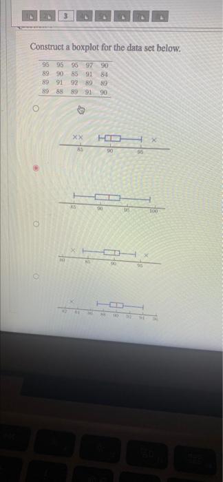 Solved 3 Construct a boxplot for the data set below. 95 95 | Chegg.com