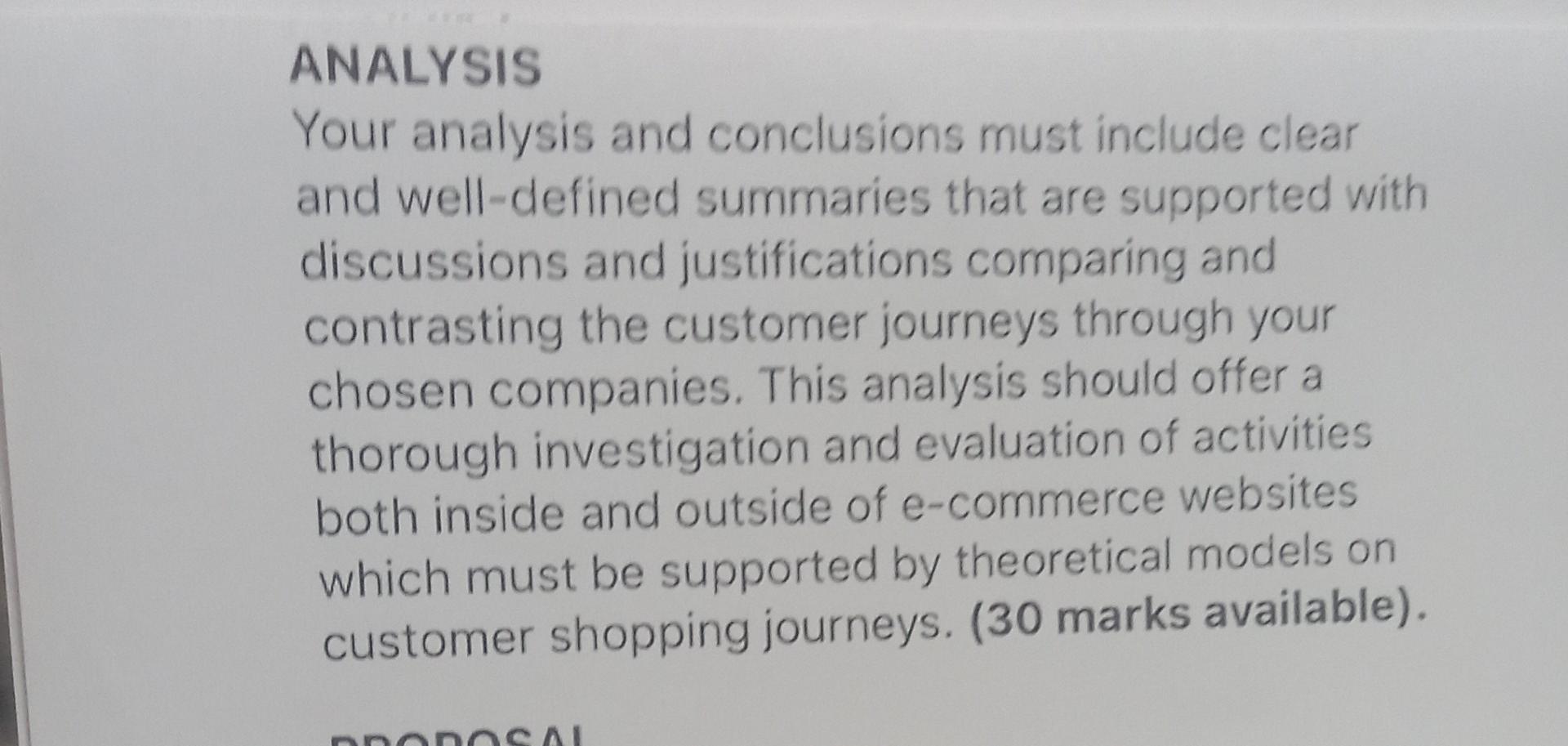 Solved ANALYSIS Your analysis and conclusions must include | Chegg.com