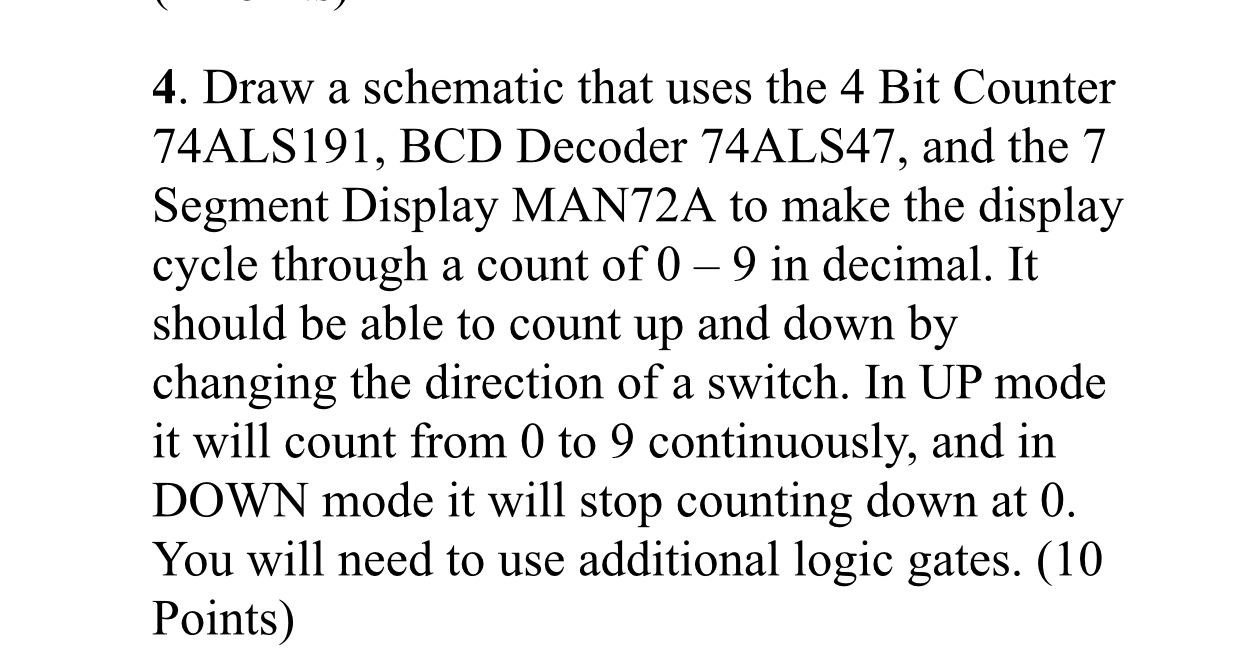 Solved Draw a schematic that uses the 4 ﻿Bit Counter | Chegg.com
