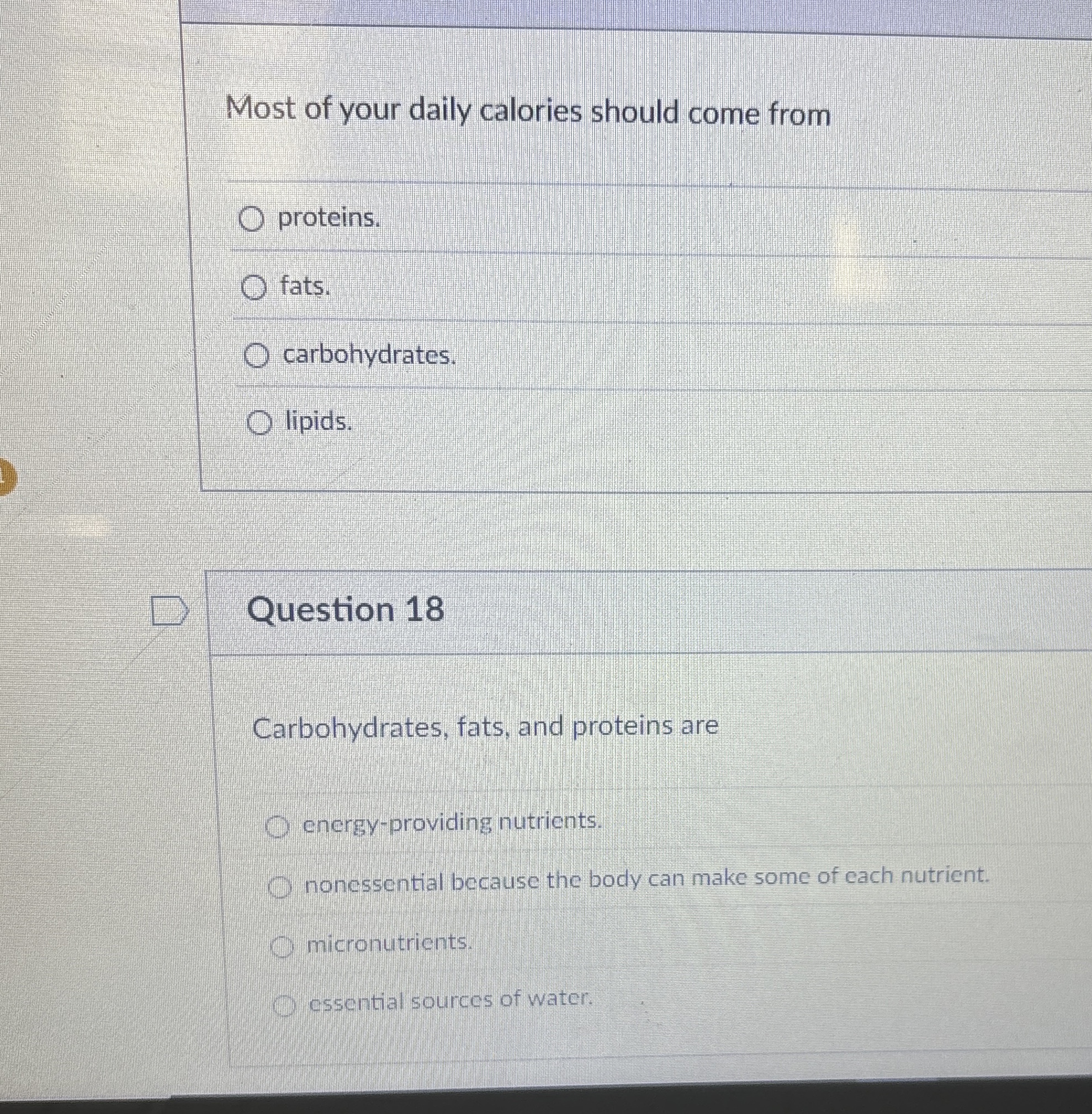 Solved Most of your daily calories should come