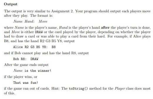 Solved how do you code this in java? changing to next player | Chegg.com