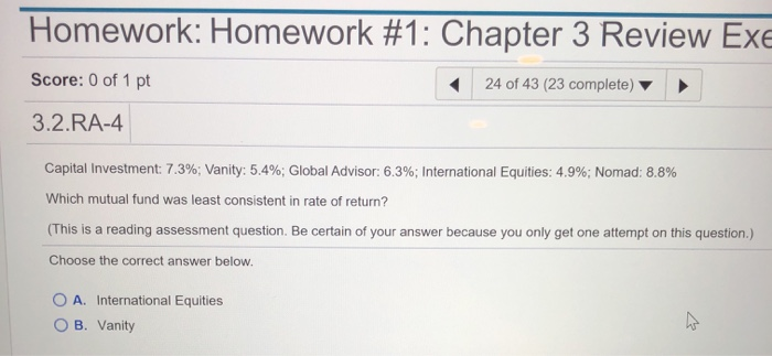 Solved Homework: Homework #1: Chapter 3 Review Exe Score: 0 | Chegg.com