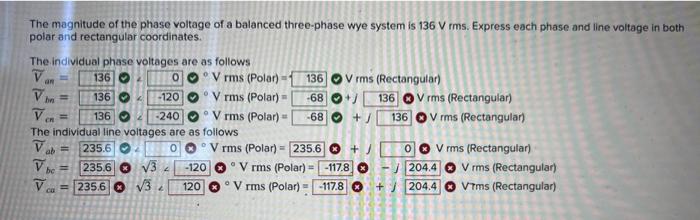 Solved The magnitude of the phase voltage of a balanced | Chegg.com