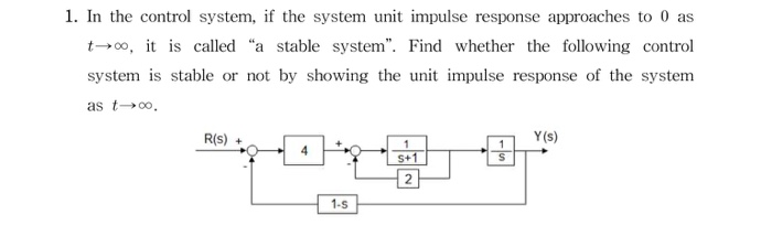 Solved 1. In the control system, if the system unit impulse | Chegg.com