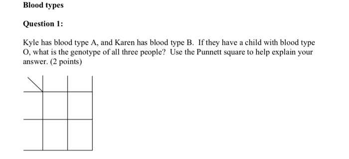 Solved Blood Types Question 1 Kyle Has Blood Type A And Chegg Com