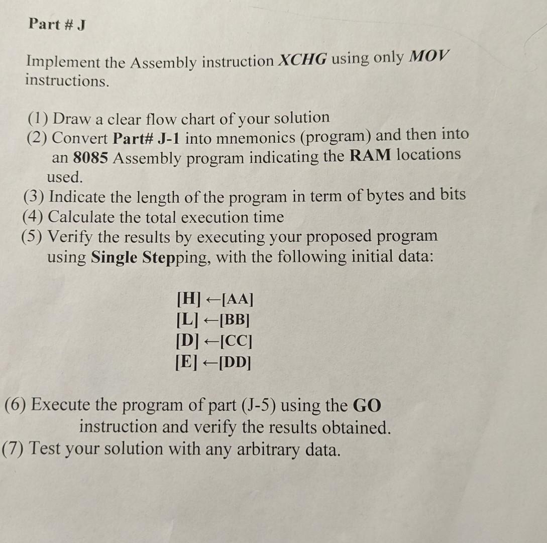 Solved Implement the Assembly instruction XCHG using only