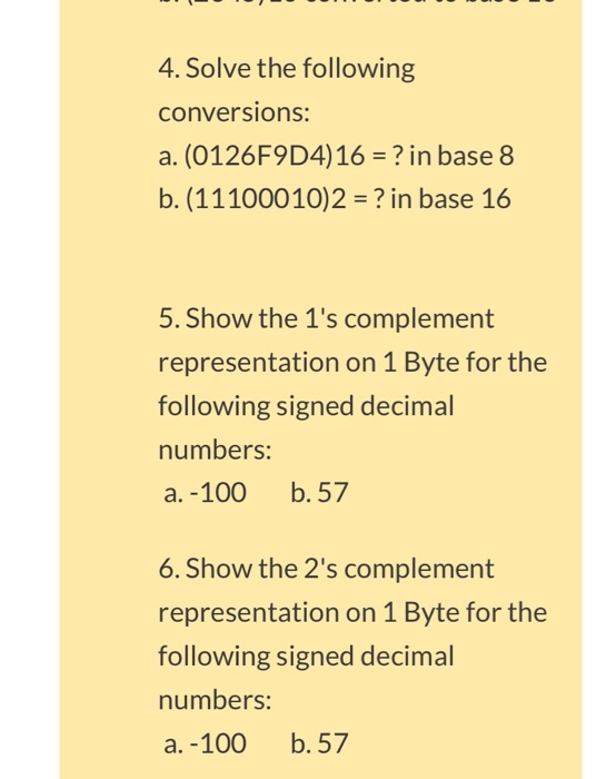 Solved 4. Solve the following conversions: a. (0126F9D4)16 ? | Chegg.com