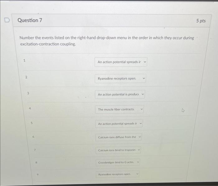 Solved Number the events listed on the right-hand drop-down | Chegg.com