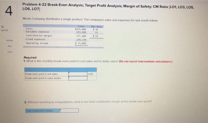 8 Problem 4-32 Changes In Cost Structure; Break-Even | Chegg.com