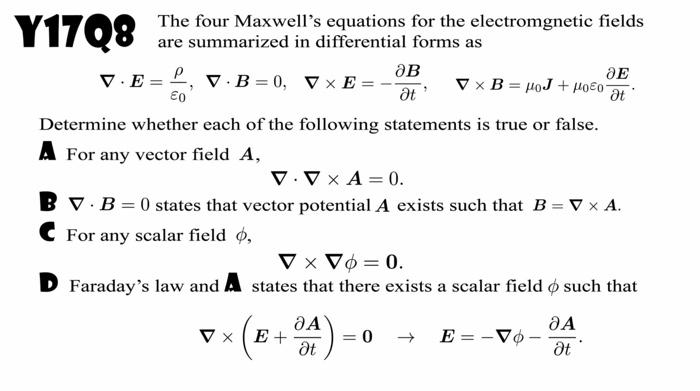 Solved Y17Q8 The Four Maxwell's Equations For The | Chegg.com