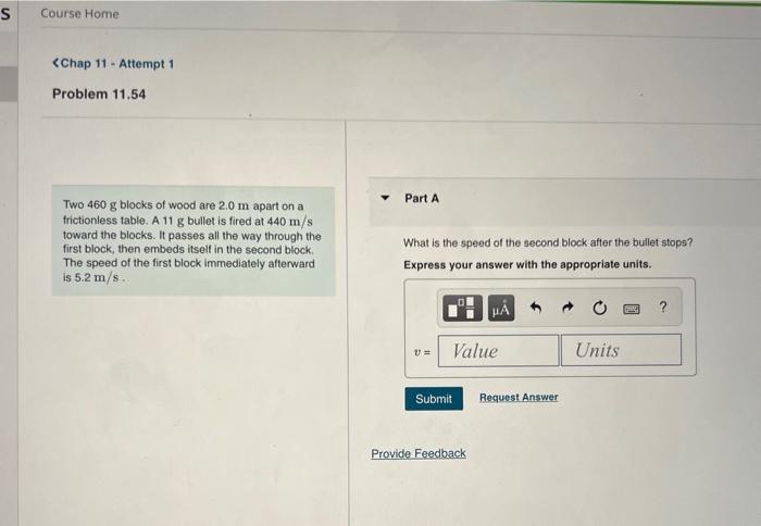 Solved Two 460 G Blocks Of Wood Are 2 0 M Apart On A Part A Chegg