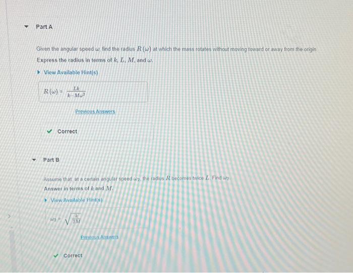 Solved An object of mass M is attached to a spring with | Chegg.com