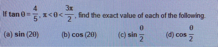 Solved 4 37 If tan 0= 5. | Chegg.com