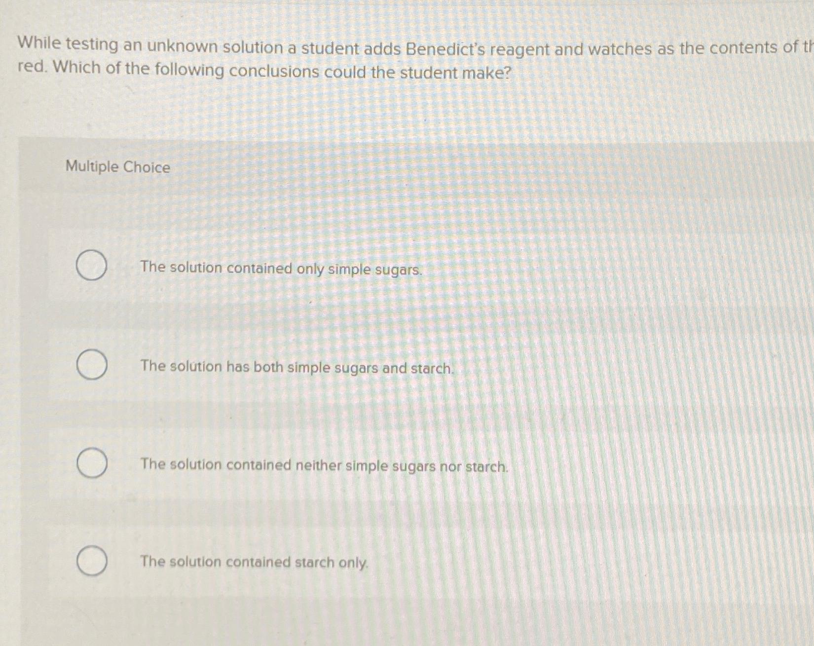 Solved While testing an unknown solution a student adds | Chegg.com