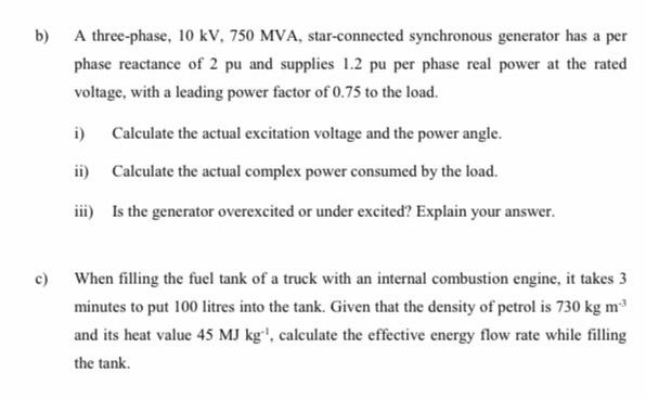 Solved b) A three-phase, 10 kV, 750 MVA, star-connected | Chegg.com