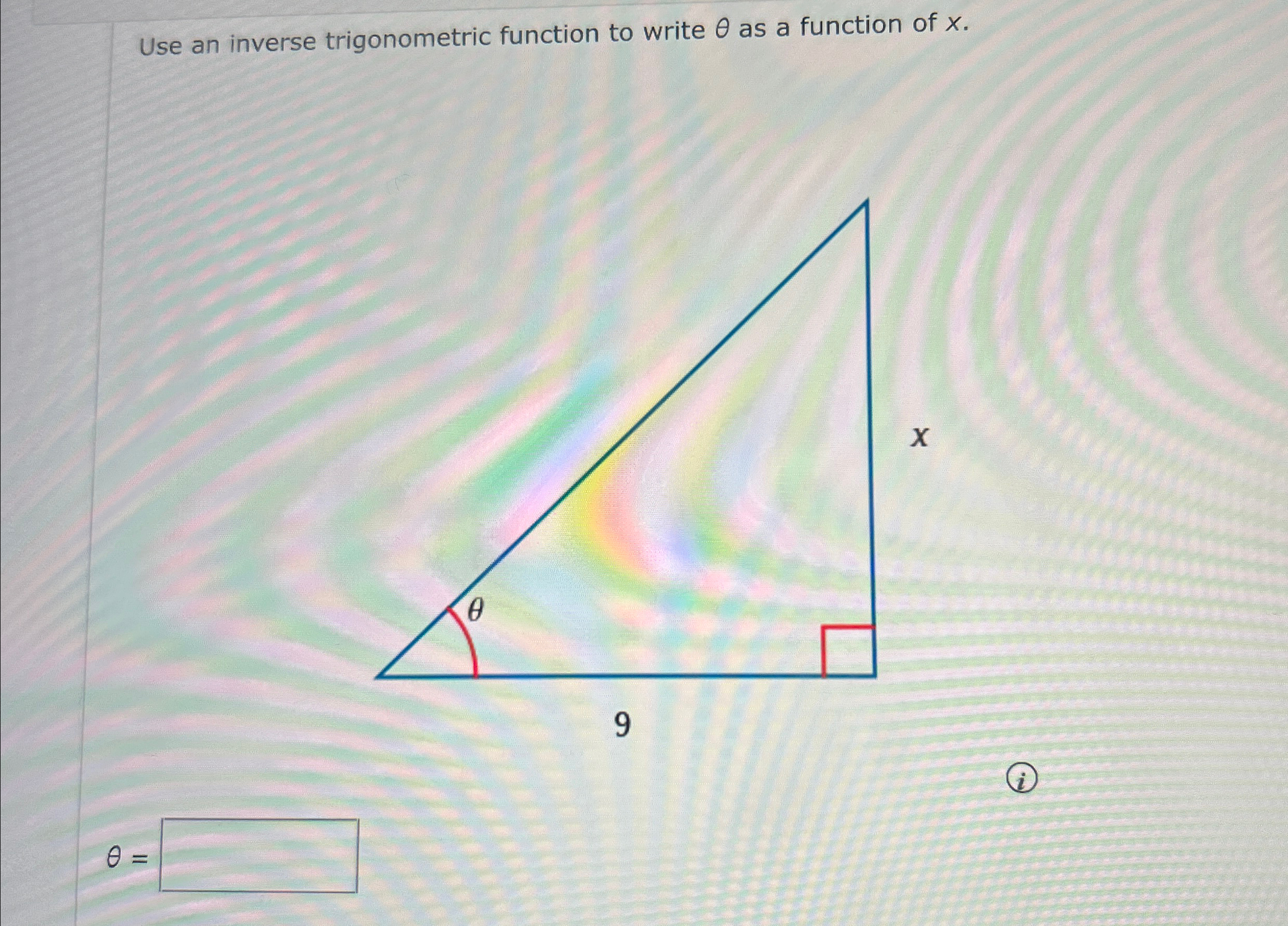Solved Use an inverse trigonometric function to write θ ﻿as | Chegg.com