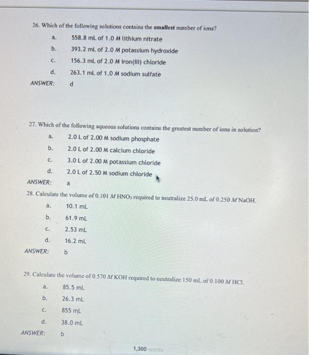 Solved 22,15.0 mL of 0.30M sodium phosphate solution reacts