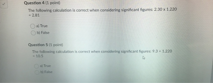 Solved Question 4 (1 point) The following calculation is | Chegg.com