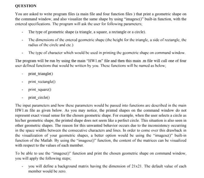 Solved QUESTION You are asked to write program files (a main | Chegg.com