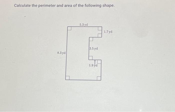 calculate the perimeter and area of the following figures
