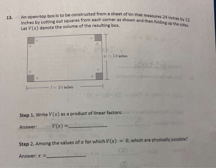 Solved An opentop box is to be constructed from a sheet of