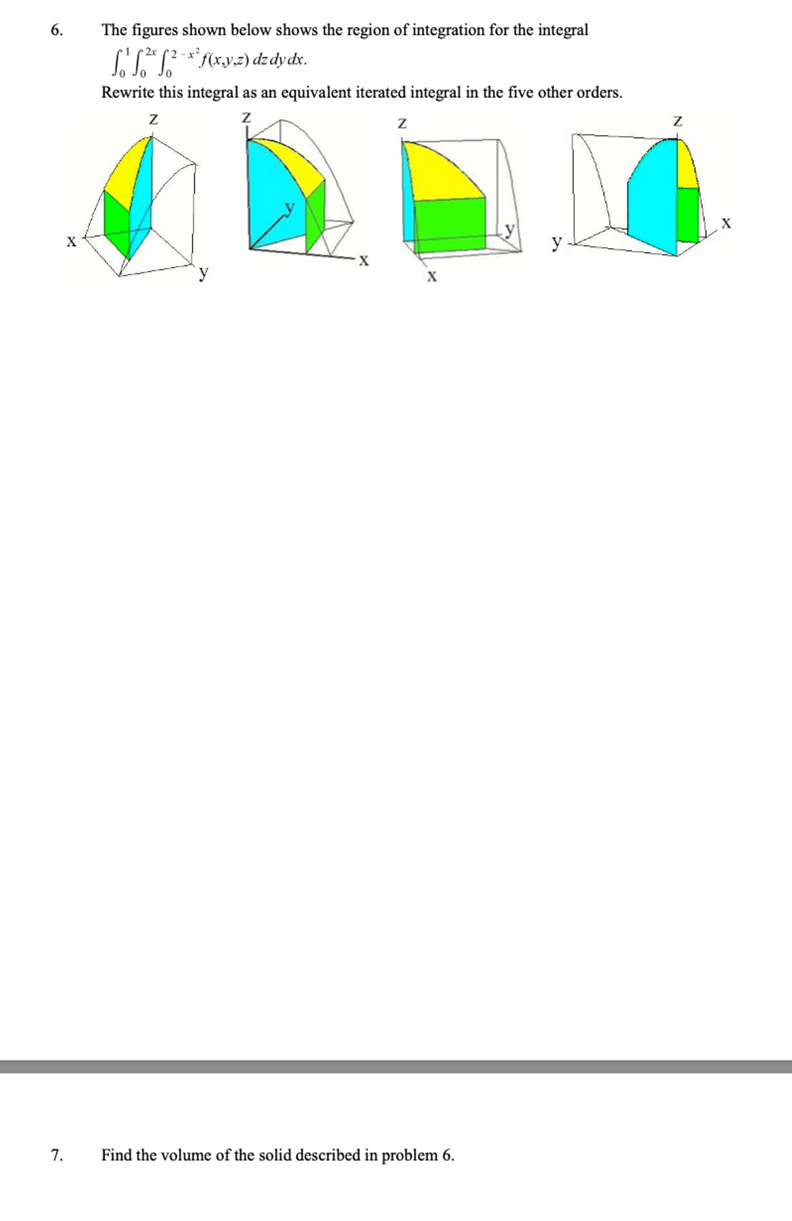 Solved The figures shown below shows the region of | Chegg.com