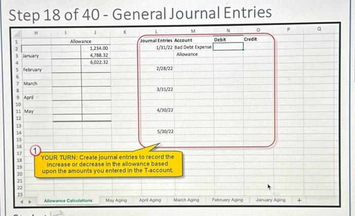 Sten 17 of 40 - Create T Account Listing Step 18 | Chegg.com