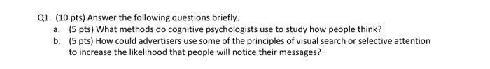 Solved Q1 10 Pts Answer The Following Questions Briefly