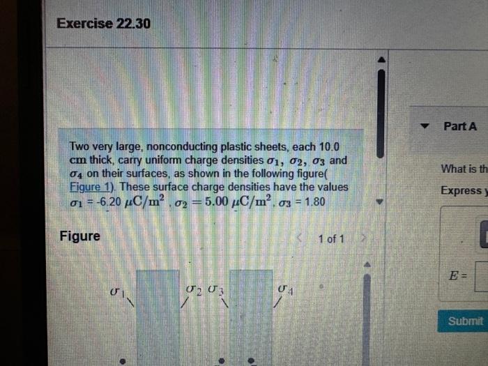 Solved Two Very Large, Nonconducting Plastic Sheets, Each | Chegg.com