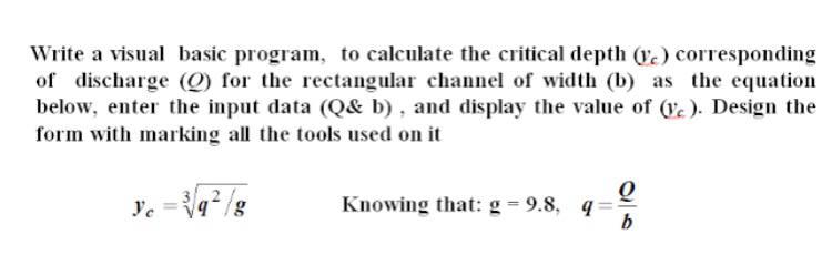 Solved Write a visual basic program, to calculate the | Chegg.com