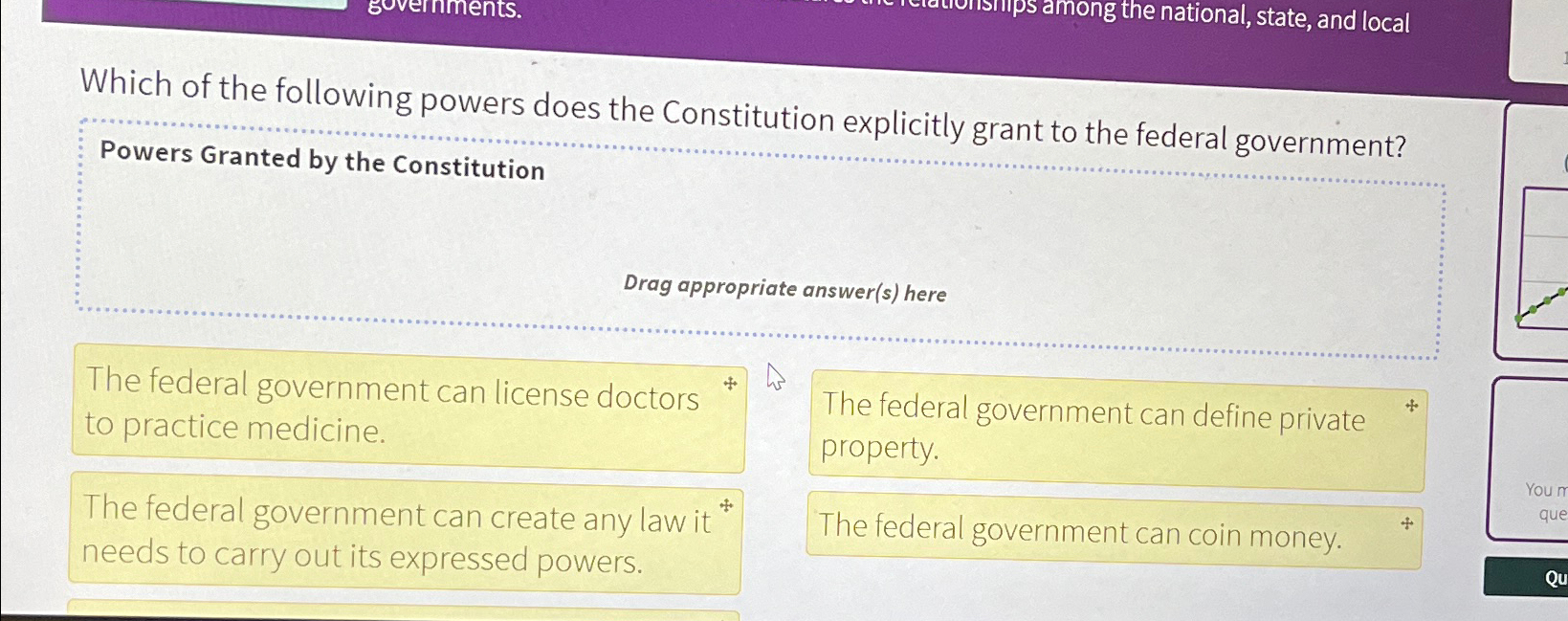 Solved Which of the following powers does the Constitution | Chegg.com
