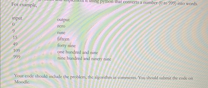 Solved For example, Your code should include the problem, | Chegg.com