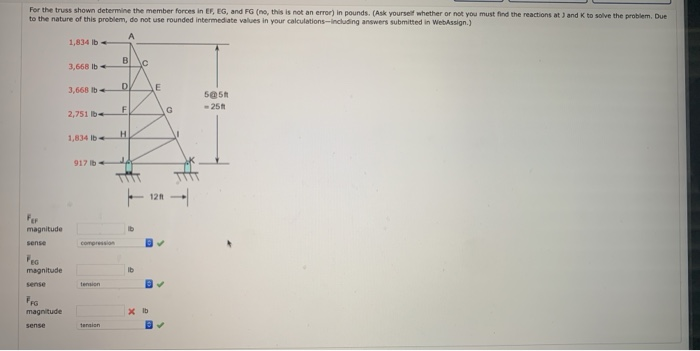 Solved For the truss shown determine the member forces in | Chegg.com
