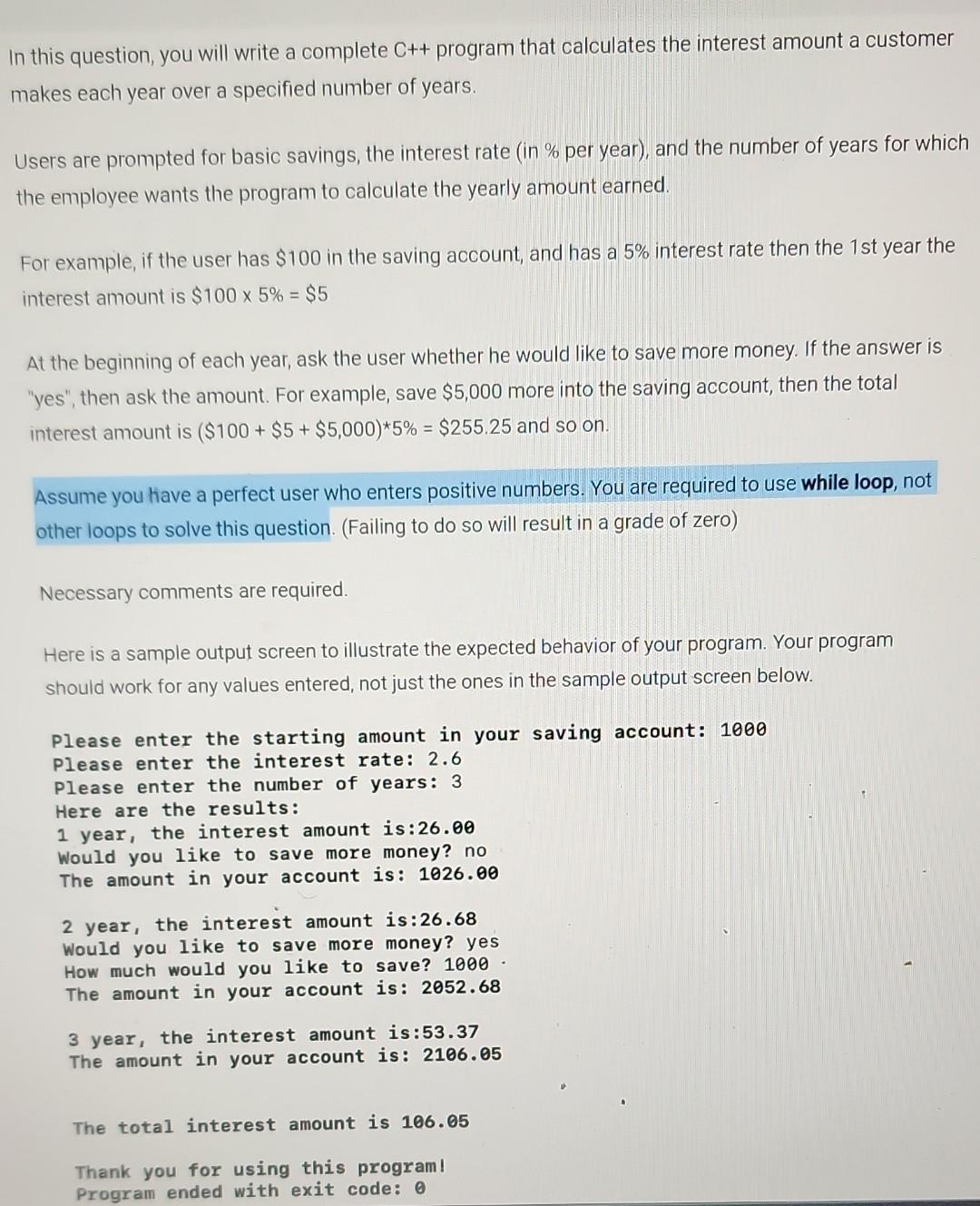Solved n this question, you will write a complete C++ | Chegg.com