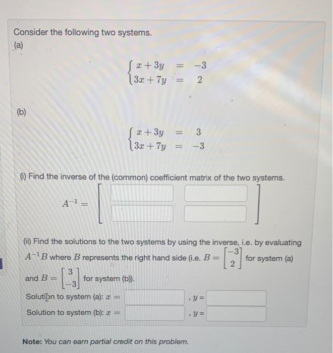 Solved Consider the following two systems. (a) | Chegg.com