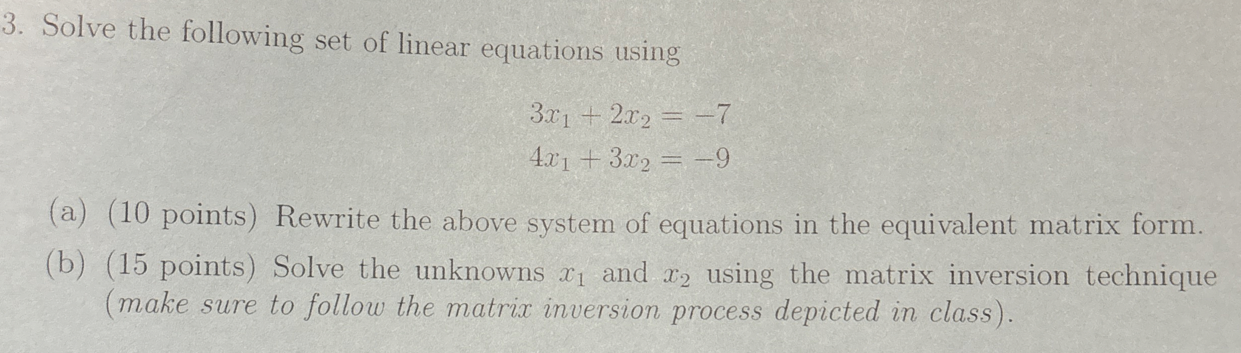 Solved Solve the following set of linear equations | Chegg.com