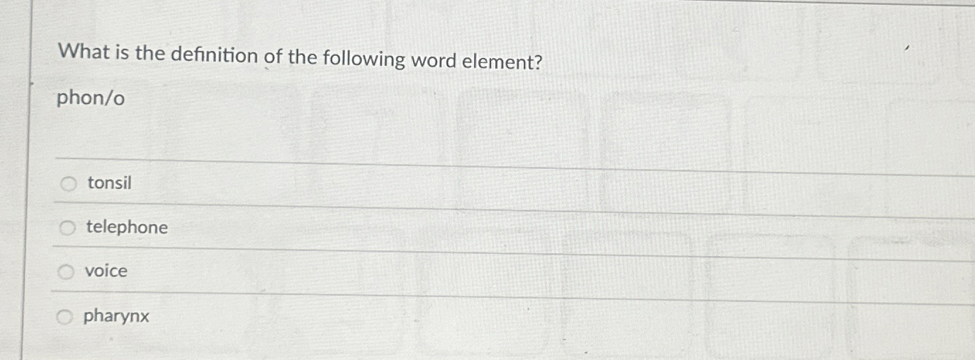Solved What is the definition of the following word
