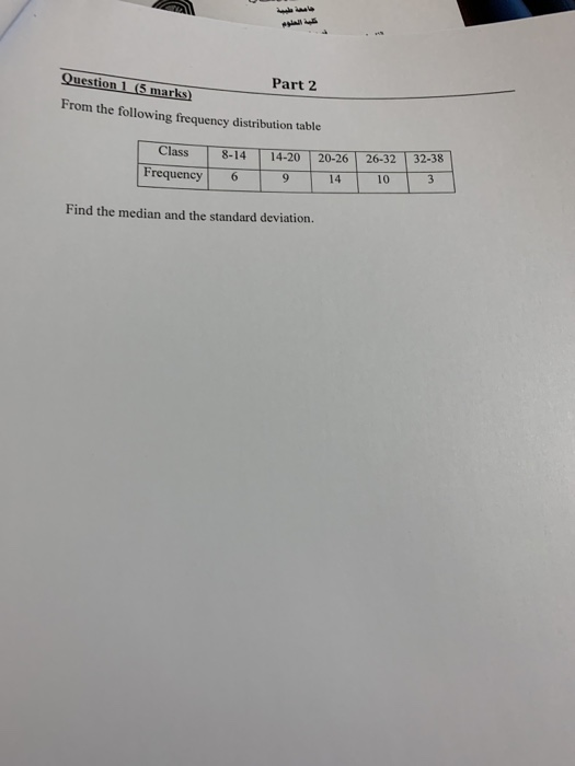Solved Question 1 (5 marks) Part 2 From the following | Chegg.com
