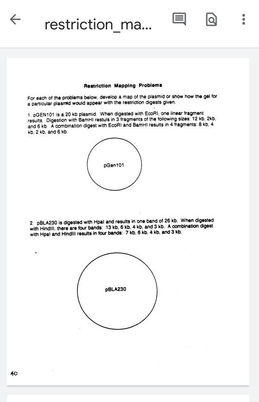 5. Map the plasmid from the fragments shown below | Chegg.com