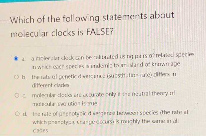 Solved Which of the following statements about molecular | Chegg.com
