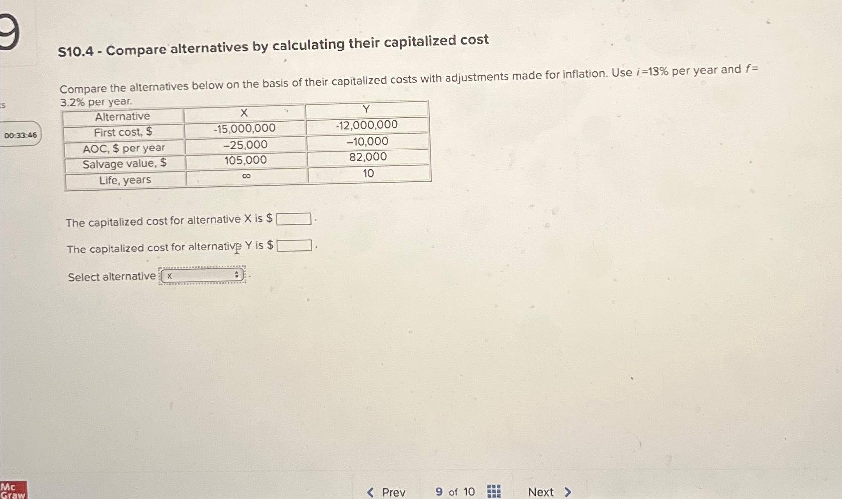 Solved S10.4 alternatives by calculating their