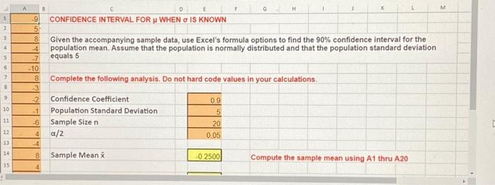 Solved 8 Given the accompanying sample data, use Excel's | Chegg.com