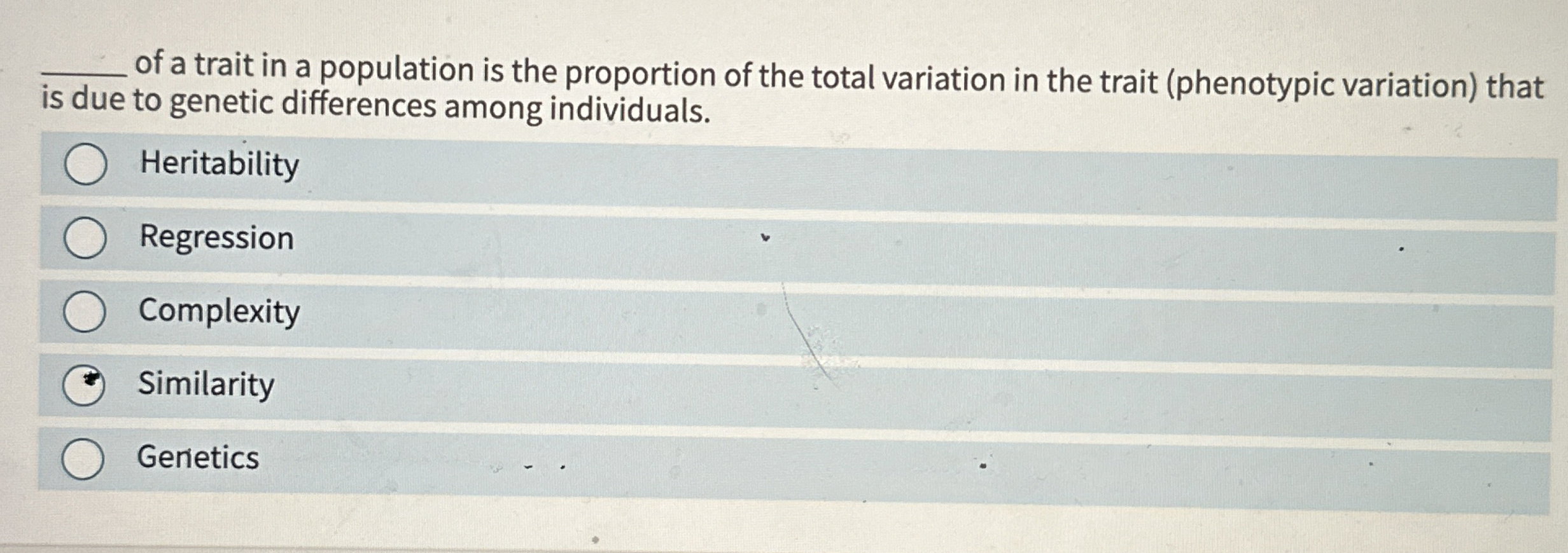 Solved of a trait in a population is the proportion of the | Chegg.com
